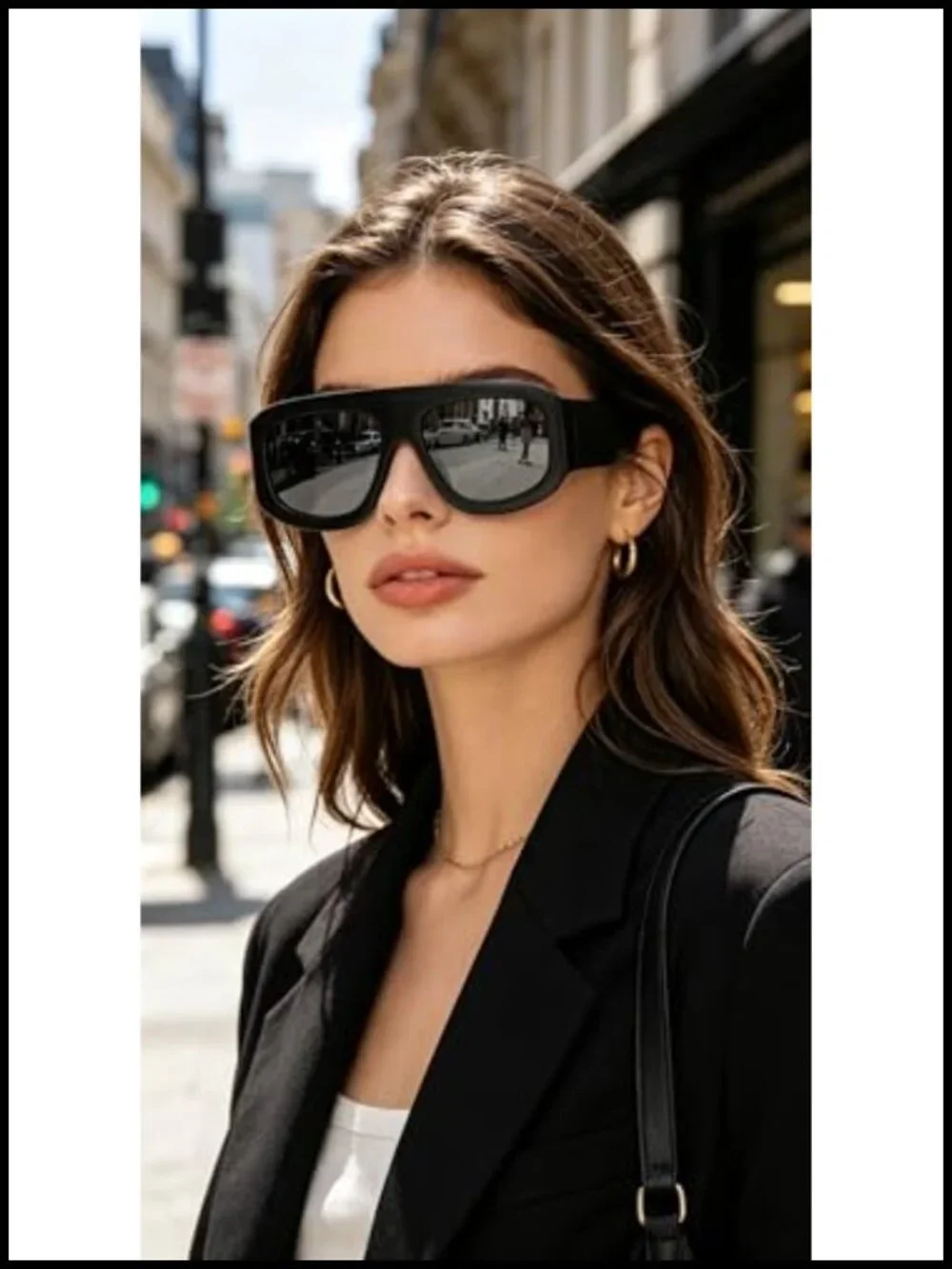 Oversized Aviator Square Sunglasses UV400 Protection